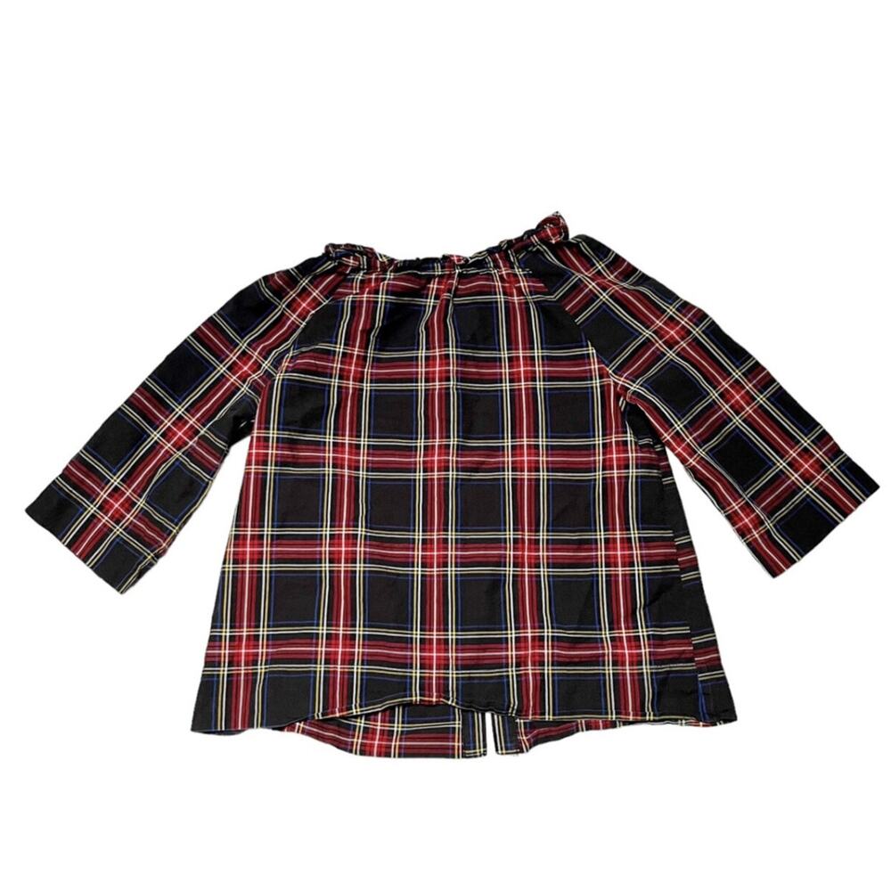 Crewcuts Tartan Plaid Button Back Blouse Size 14